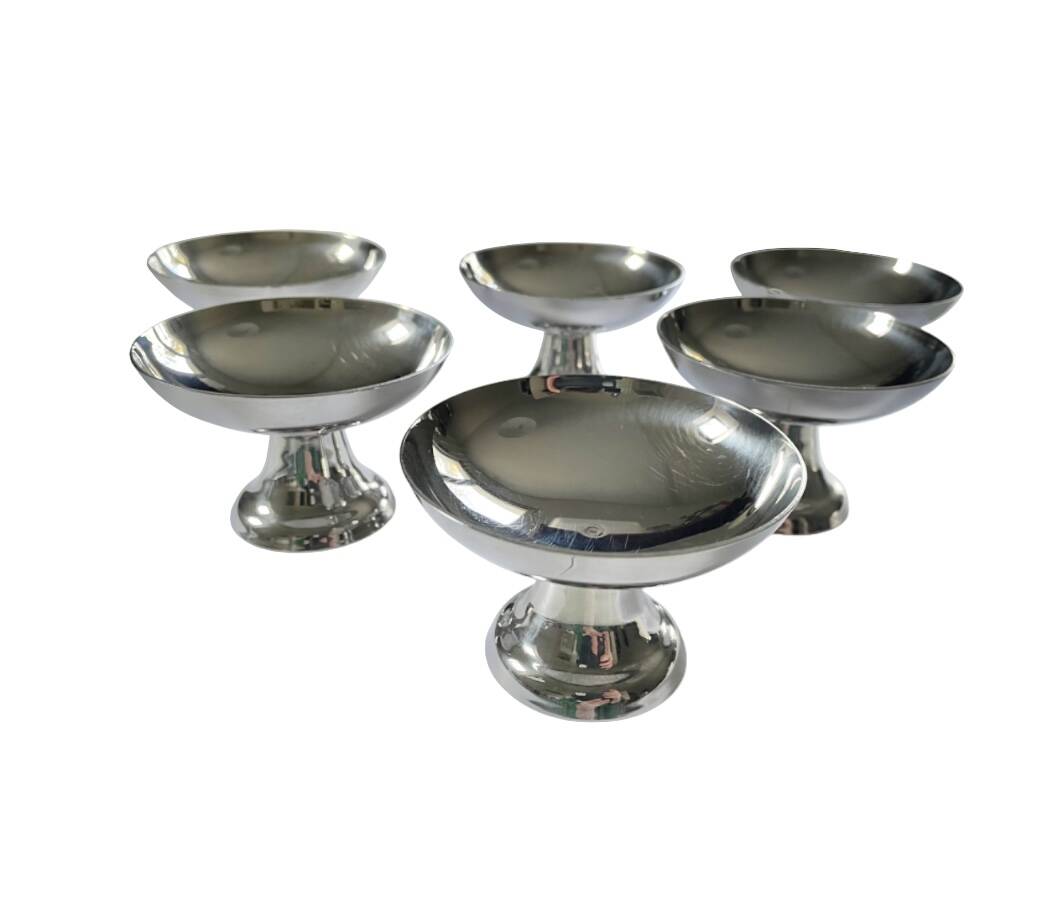 Guy Degrenne stainless steel ice cream bowls 18/10