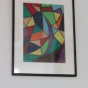 Média mixte suédoise/Pastel à l'huile sur panneau – “Ritad 66” par Ann Wazzgren