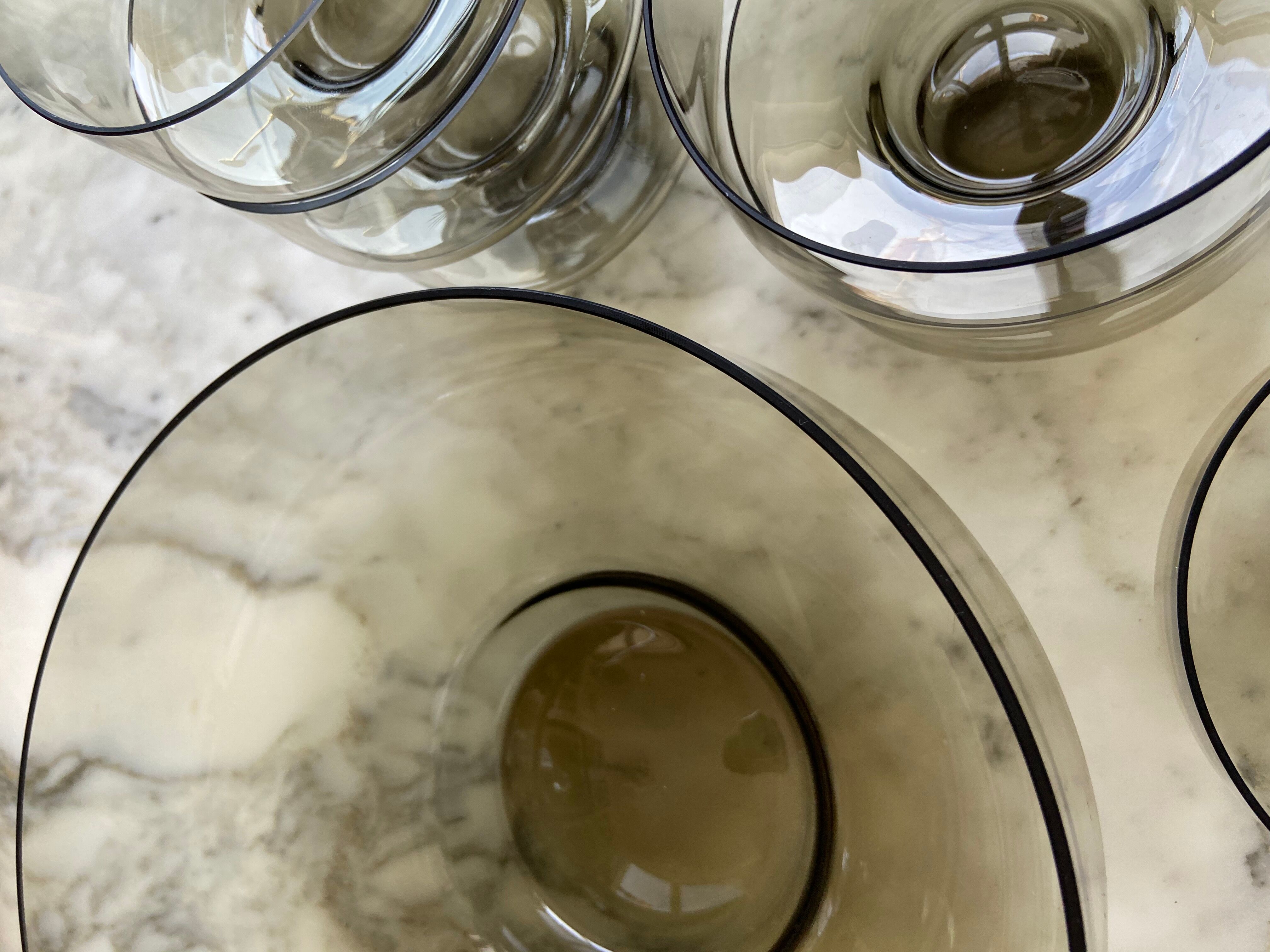 Smoked glass dessert service