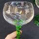 10 alsace white wine glasses in cut crystal with twisted green foot