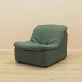 Green armchair, Italian design, 1970s, made in Italy