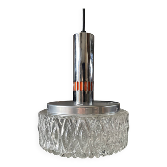 Verre et chrome suspension 70's space age