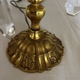Bronze and crystal chandelier floor lamp