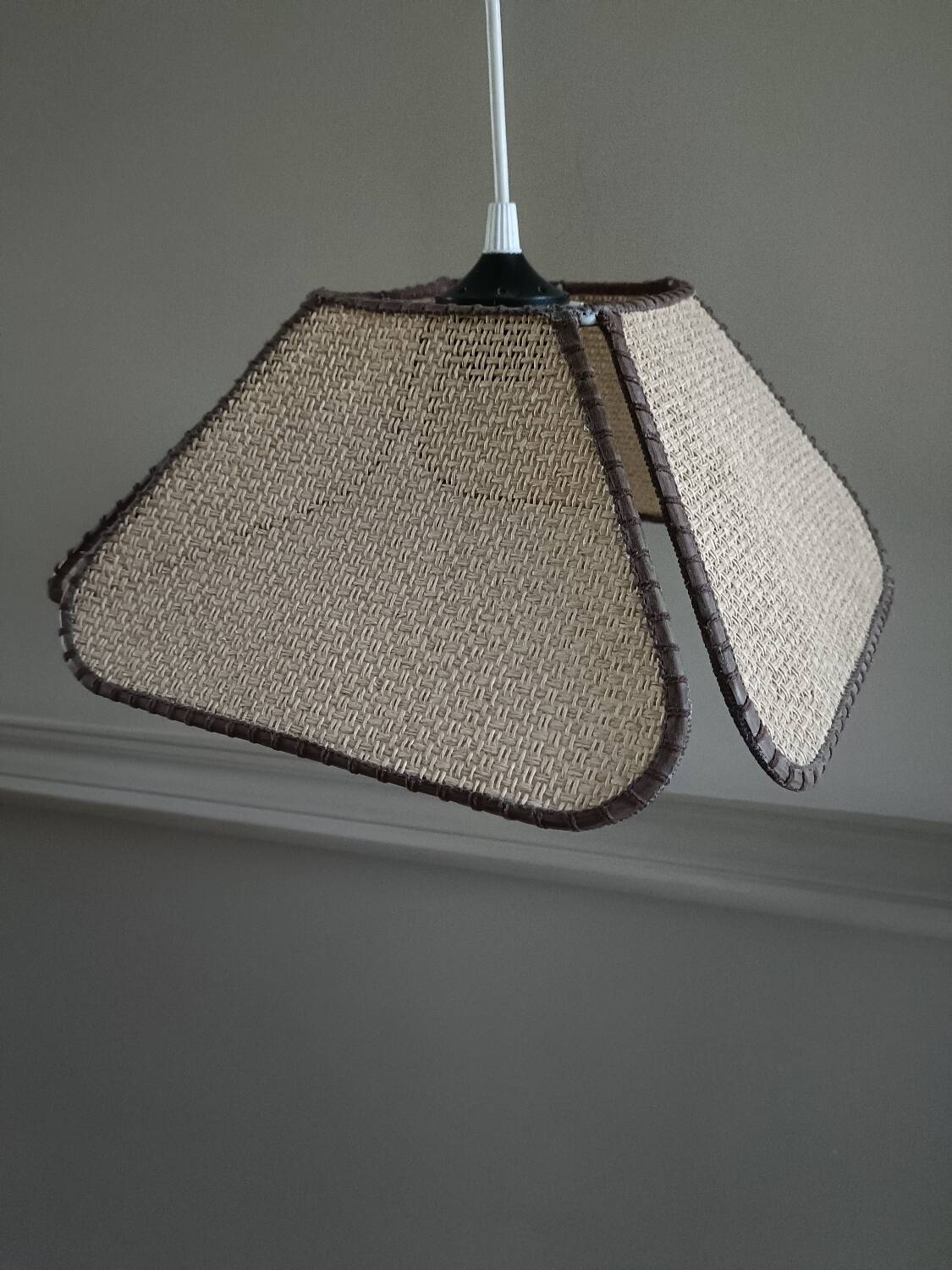 Vintage rattan blade pendant light