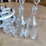 Serviteur de table 1900, 5 récipients pour huile vinaigre condiments  Gien