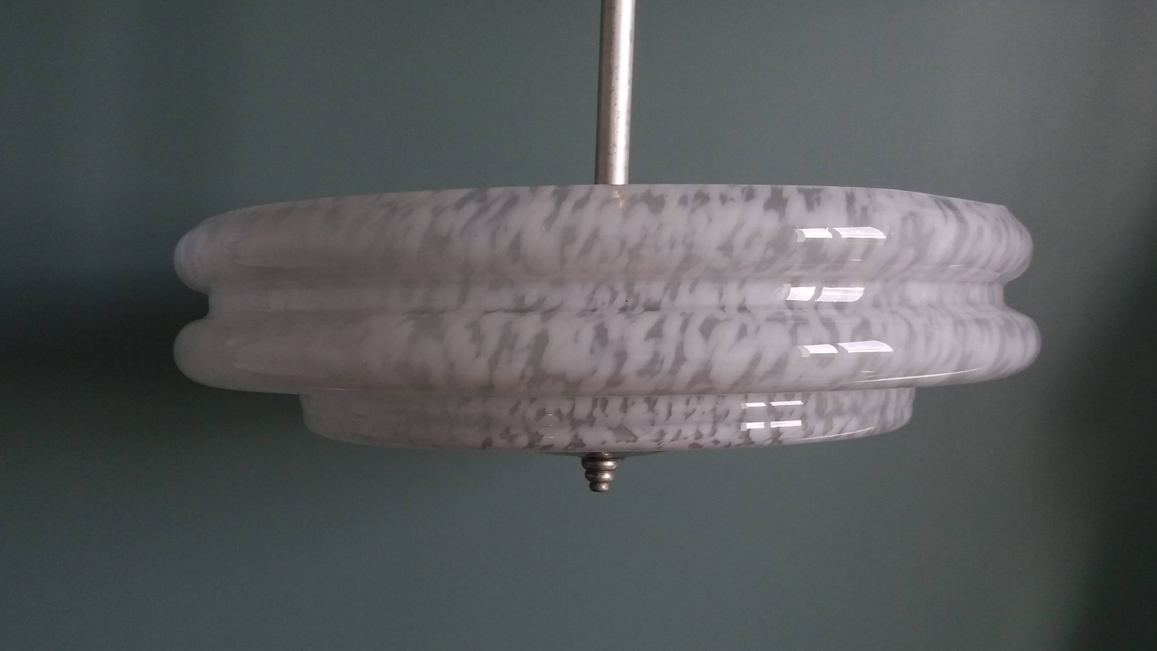 Art Deco glass globe pendant from Clichy