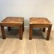 Pair of wooden and brass sofa ends