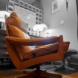 Pairs of armchairs and ottoman by Soda Galvano for Lied Mobler, Norway 1970