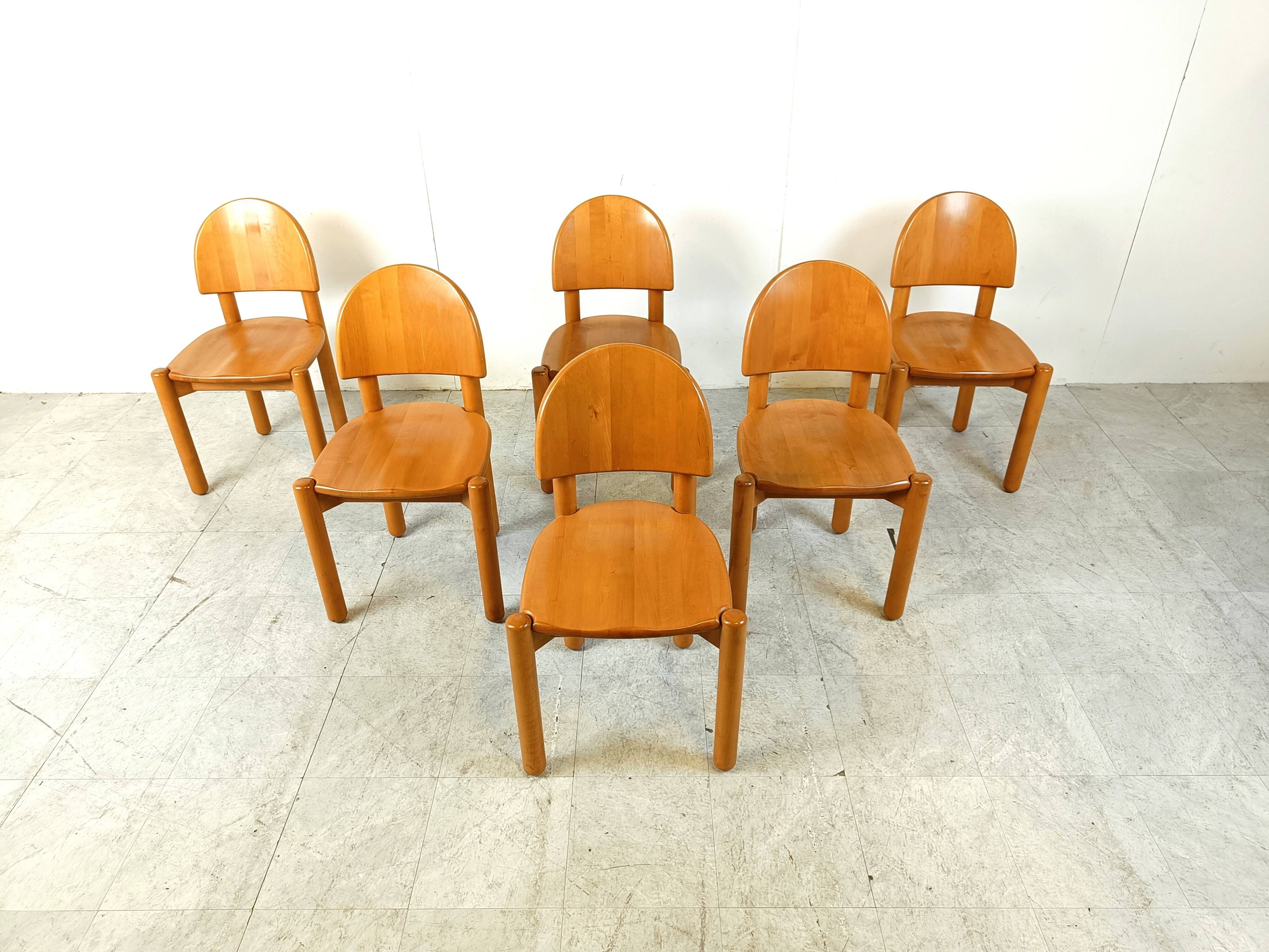 Rainer Daumiller pine wood dining chairs for Hirtshals Savvaerk set of 6, 1980s