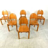 Rainer Daumiller pine wood dining chairs for Hirtshals Savvaerk set of 6, 1980s