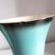 Pair of vases in majolica blue celadon and black of the 1950s