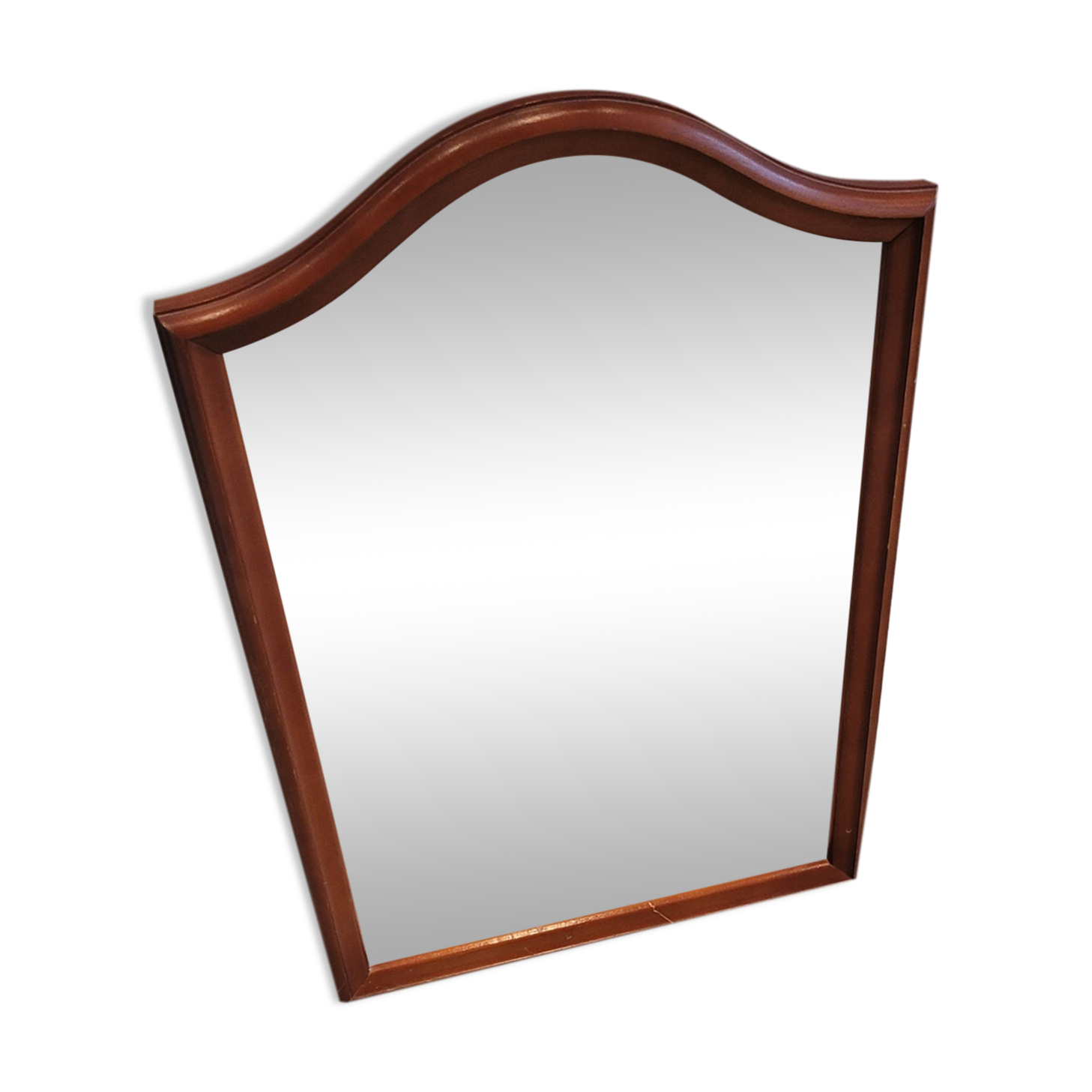 Miroir merisier moustache