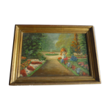 Table oil on wood park view