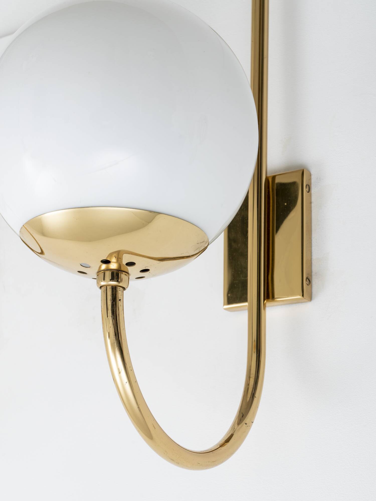 Pair of mod. "b458" brass wall lamps by Candle, 1970s