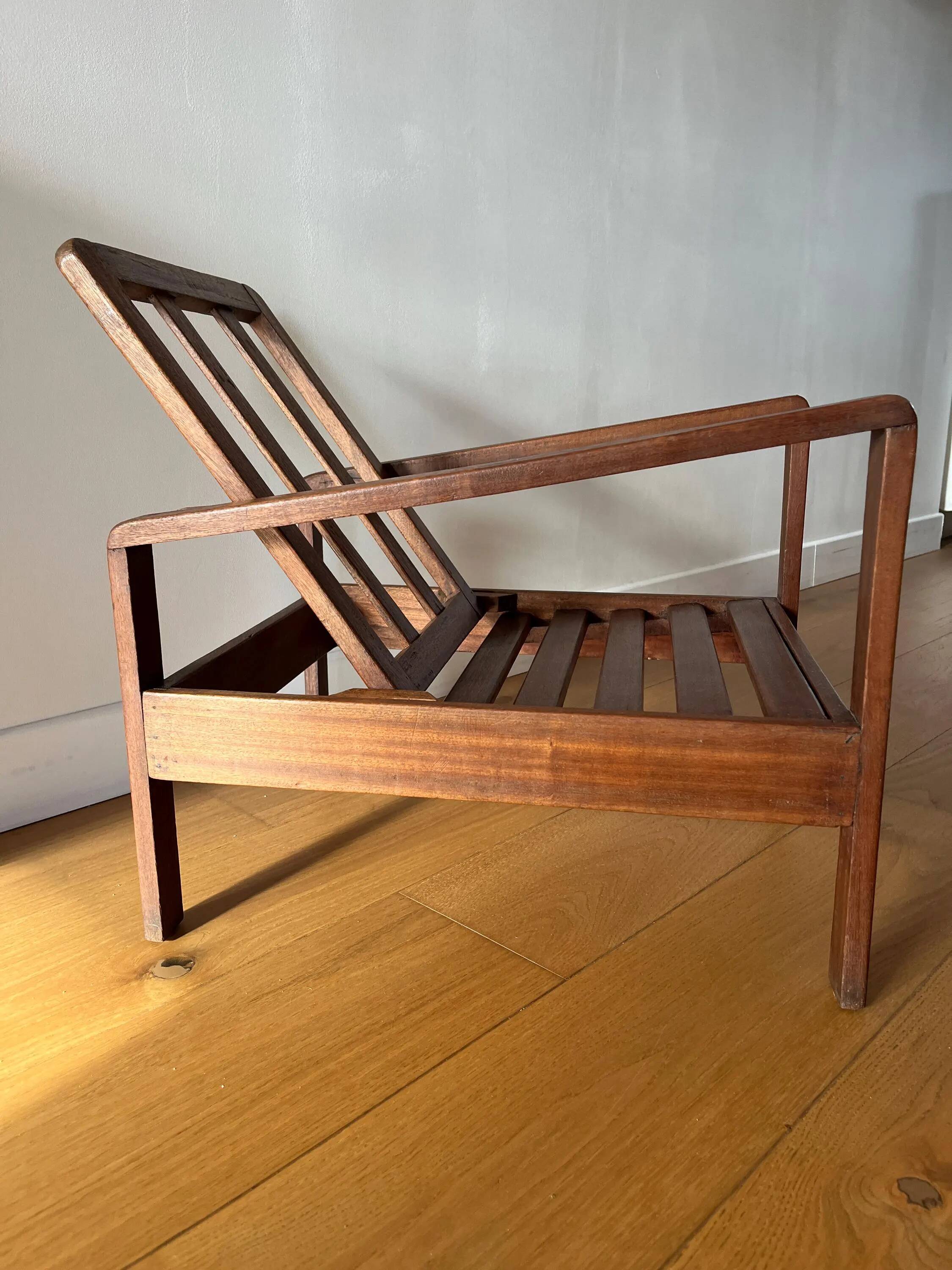 Vintage wooden armchair for children 1960
