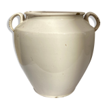 Enamelled terracotta pot