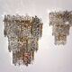 Set of 2 Kinkeldey Hollywood Regency waterfall crystal glass wall lights, 1970