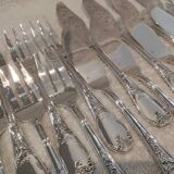 12 fish cutlery sets 24p silver-plated metal rocaille style Marly