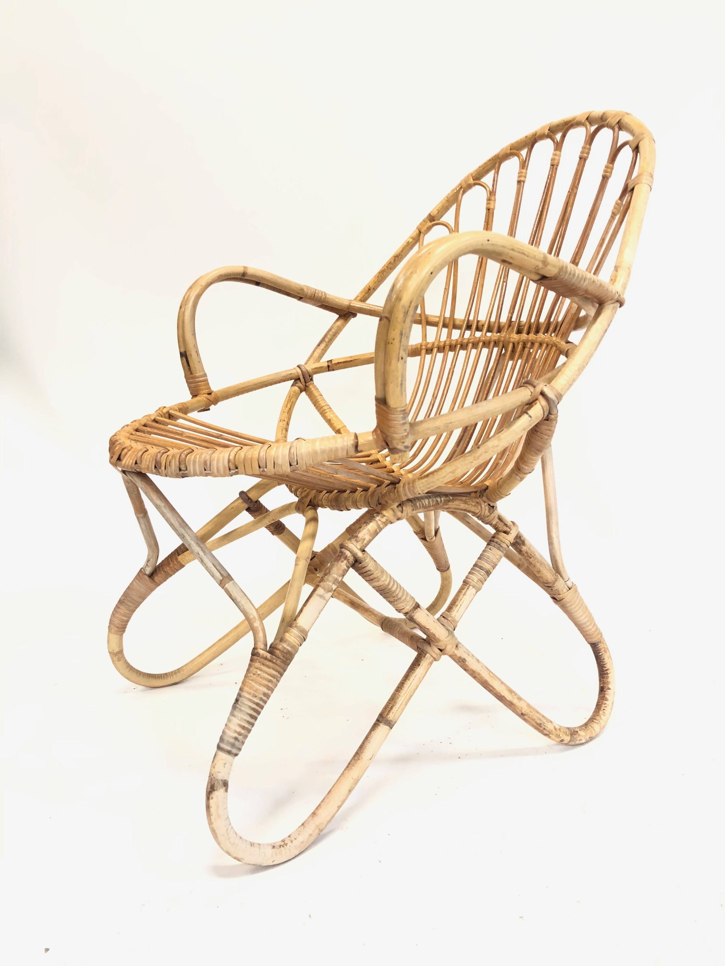 Rohe Noordwolde rattan chair, 1960, Netherlands