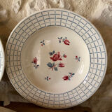 "Roseraie" soup plates from Digoin and Sarreguemines