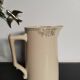 Beige earthenware pitcher, fire porcelain, 1950s