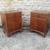 Pair of walnut bedside tables