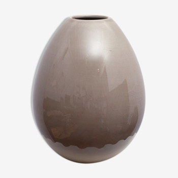 Vase céramique beige forme oeuf