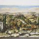 Provençal village landscape, knife oil painting signed René Lechair.