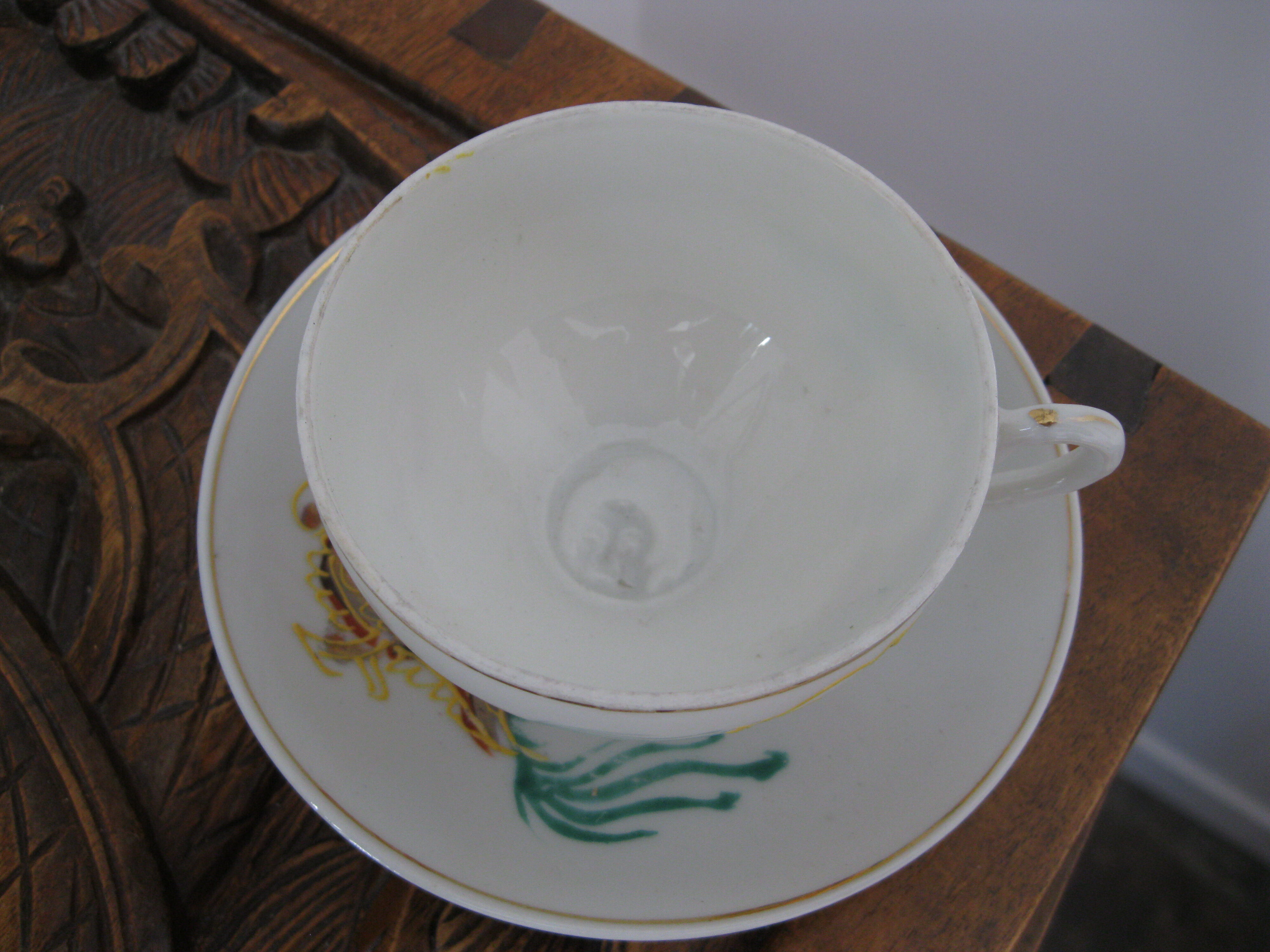 Asian porcelain dragon coffee set