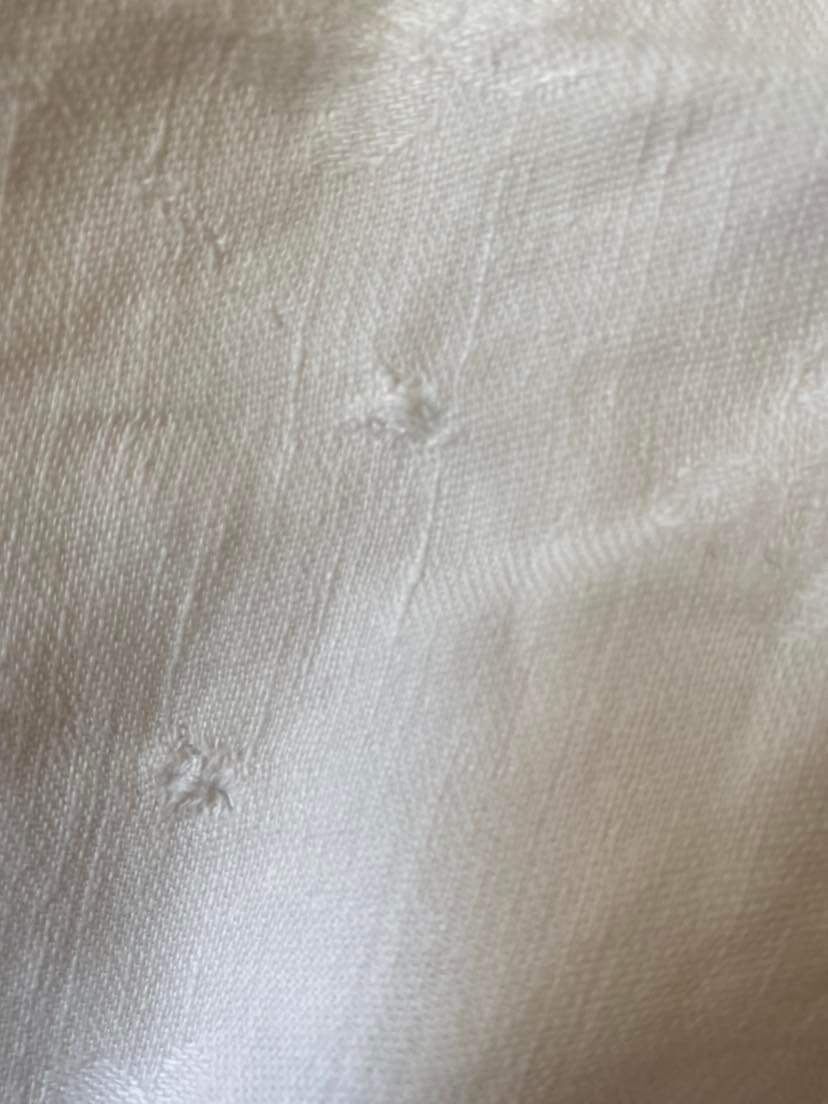 Old tablecloth in white cotton and monogram