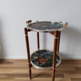 Pedestal table, round side table with serving trays
