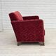 1950s, Danish 3-seater sofa, furniture velour, oak wood.