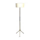 60s tripod floor lamp in black and gold metal