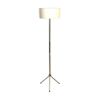 60s tripod floor lamp in black and gold metal