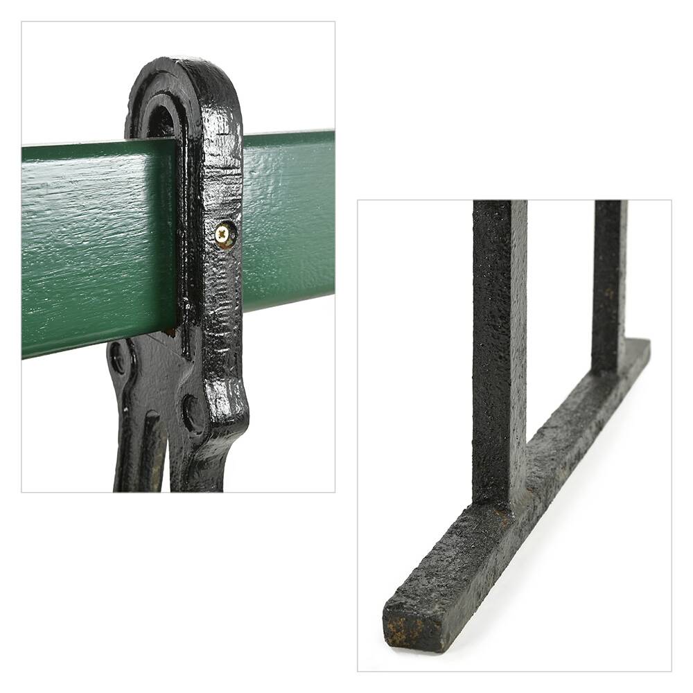 Davioud Parisian public bench in black cast iron and green wood