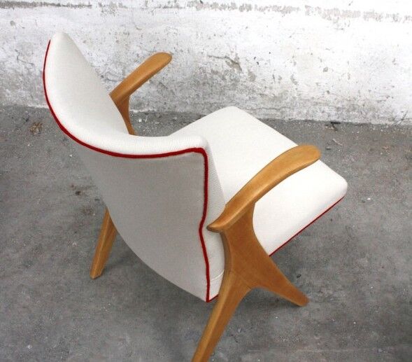 Fauteuil vintage beige clair