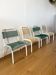 Set of 4 vintage 1960s Scoubidou children's chairs