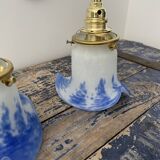 Pair of art deco wall lamps electrified to nine