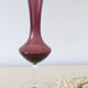 Vase en opaline violine et transparent, vintage