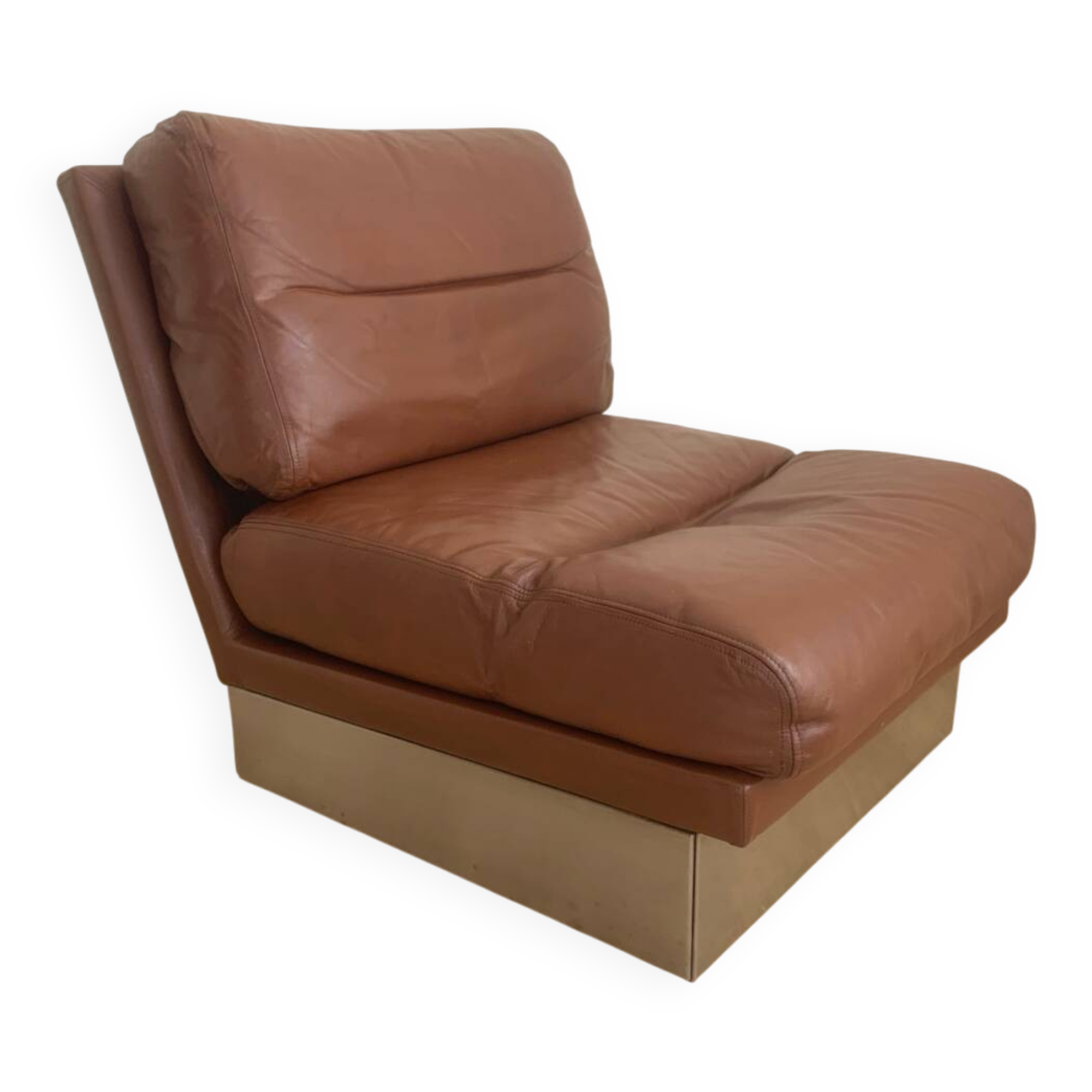 Vintage leather armchair Jacques Charpentier