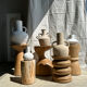 Artisanal terracotta vase painted white with double handles H:16 D:20