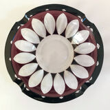 Val Saint Lambert aubergine cut crystal ashtray