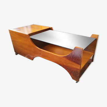 Coffee table rosewood bar Italy 1960