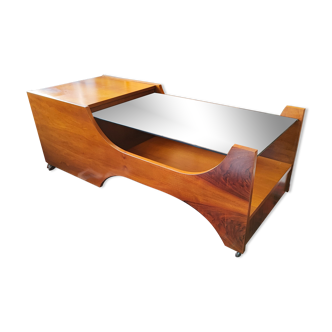 Coffee table rosewood bar Italy 1960