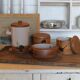 Service en grès tachiste, Poterie de la Colombe, années 50/60