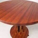 Vintage teak table with 6 narrow and 1 wide style, 1980s.