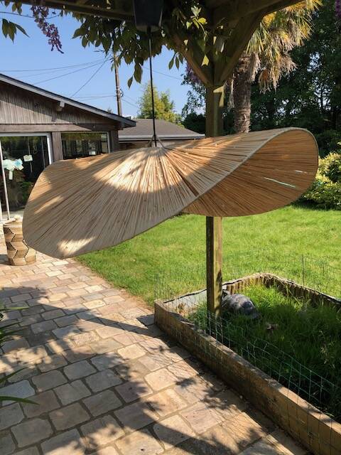 "CHIPS" pendant light in raffia 80cm