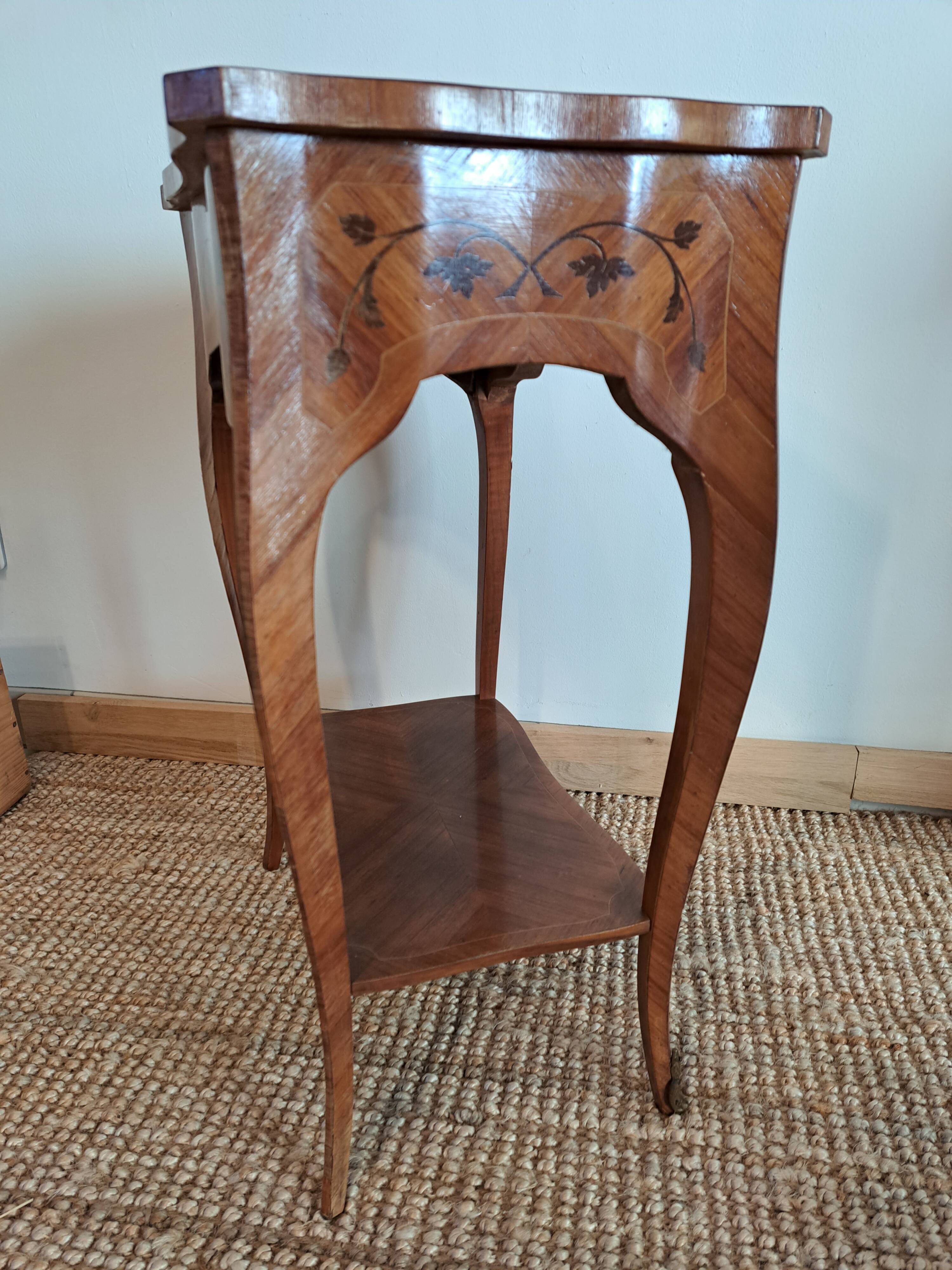 Pair of marquetry tables