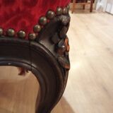 Antique Louis XV style red velvet settee