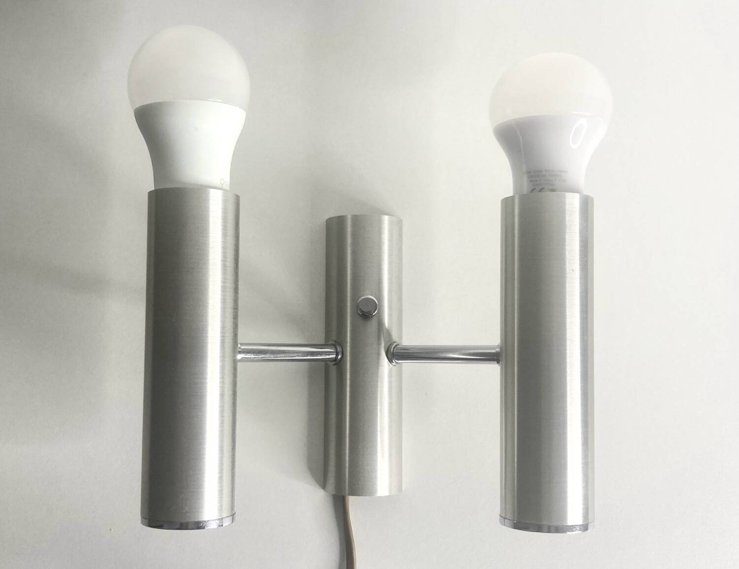 70s brushed steel wall light